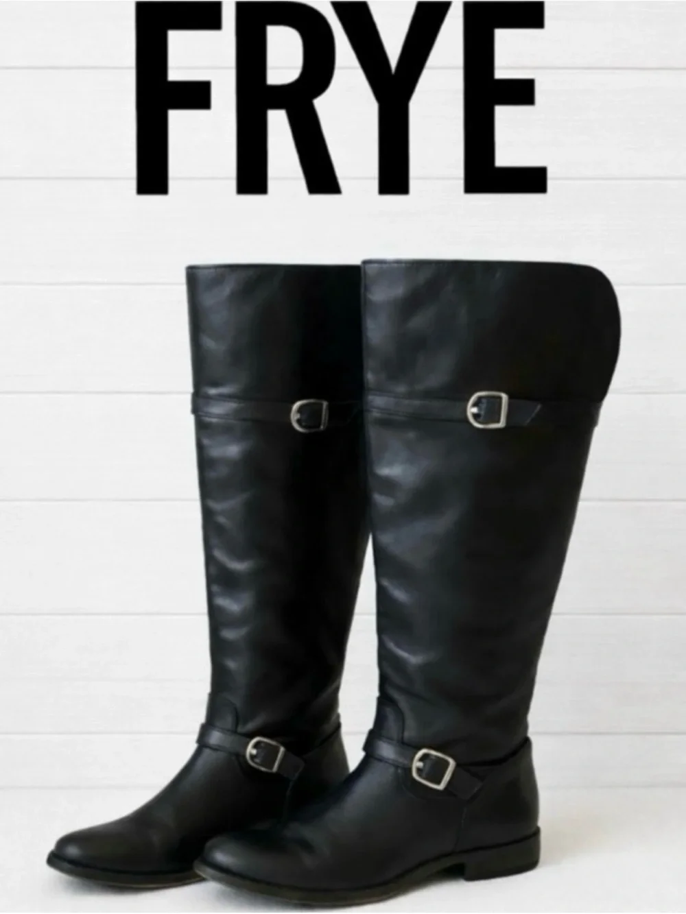 Frye. Black Leather. Double Buckle Straps.
Shirley Boots. Low Heel. Women
5.5 - Picture 2 of 5
